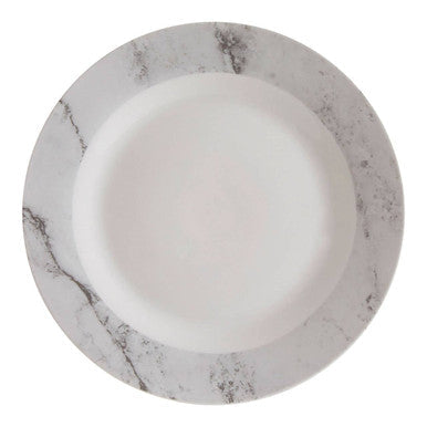 16 Piece White and Grey Marble Design Dinner Set