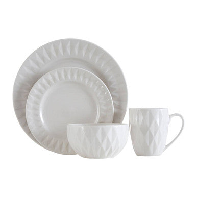 16 Piece Embossed Geo Dinner Set
