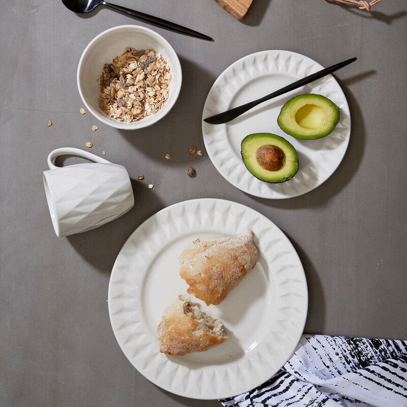 16 Piece Embossed Geo Dinner Set