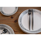 12 Piece Black and White Dinner Set