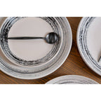 12 Piece Black and White Dinner Set