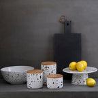 Black and White Speckled Salad Bowl