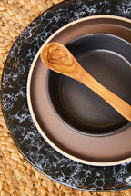 Black Marble Effect Dinner Plate
