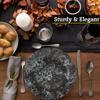 Black Marble Effect Dinner Plate
