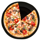 Black Stoneware Pizza Plate