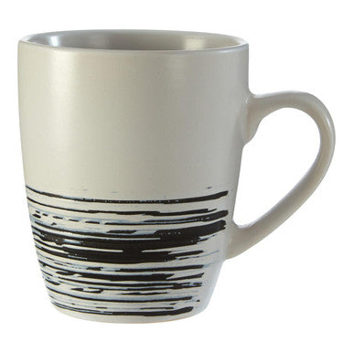Set of 4 White and Black Effect Mugs