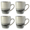 Set of 4 White and Black Effect Mugs