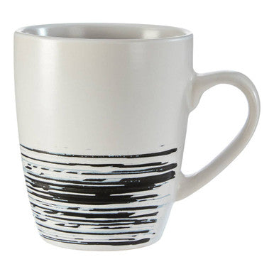 Set of 4 White and Black Effect Mugs