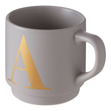 Grey Monogram Mug, A