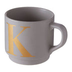 Grey Monogram Mug K