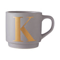 Grey Monogram Mug K