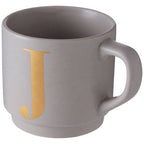 Grey Monogram Mug J
