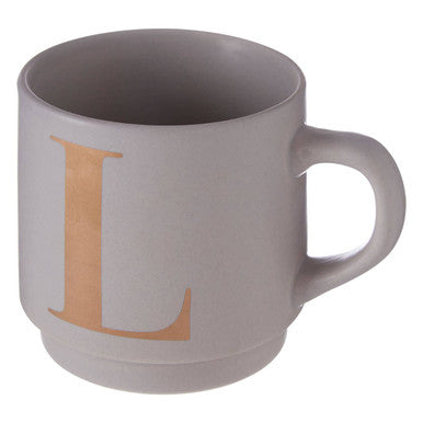 Grey Monogram Mug L