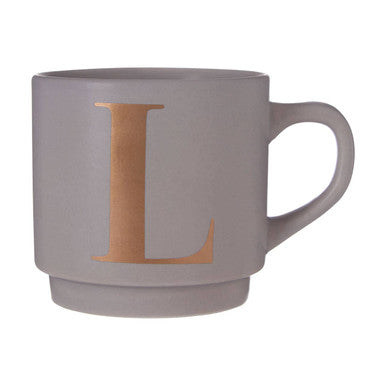 Grey Monogram Mug L