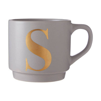 Grey Monogram Mug S