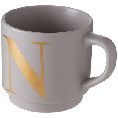 Grey Monogram Mug N