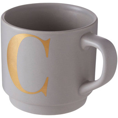 Grey Monogram Mug C