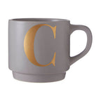 Grey Monogram Mug C