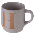 Grey Monogram Mug H