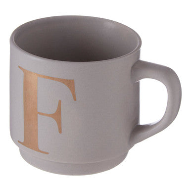 Grey Monogram Mug F