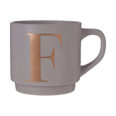 Grey Monogram Mug F