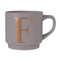 Grey Monogram Mug F