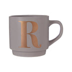 Grey Monogram Mug R