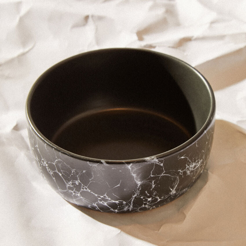 Black Faux Marble Bowl