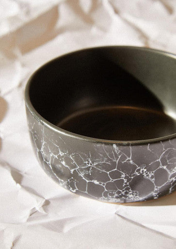 Black Faux Marble Bowl