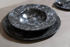 Black Marble Effect Pizza Plate