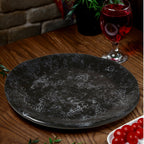 Black Marble Effect Pizza Plate