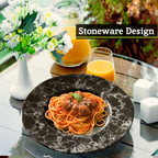 Black Marble Effect Pasta Bowl