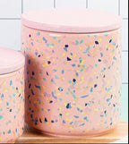 Yuki Medium Pink Terrazzo Storage Canister