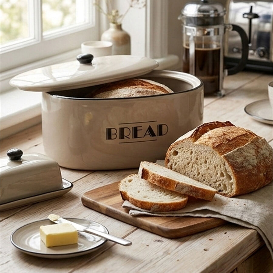 Black & Cream Bread Bin