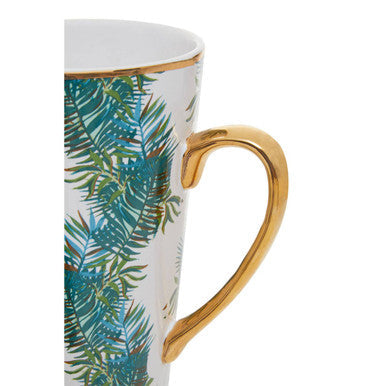 White Palm Print Latte Mug