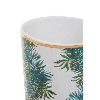 White Palm Print Latte Mug