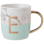 Marble Effect and Pastel Green Monogram Mug E