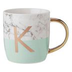 Marble Effect and Pastel Green Monogram Mug K