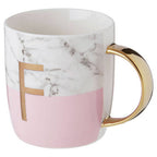 Marble Effect and Pink Monogram Mug F