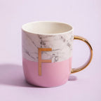 Marble Effect and Pink Monogram Mug F