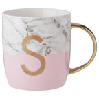 Pastel Pink S Letter Monogram Mug