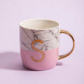 Pastel Pink S Letter Monogram Mug