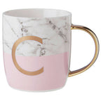 Marble Effect and Pink Monogram Mug C
