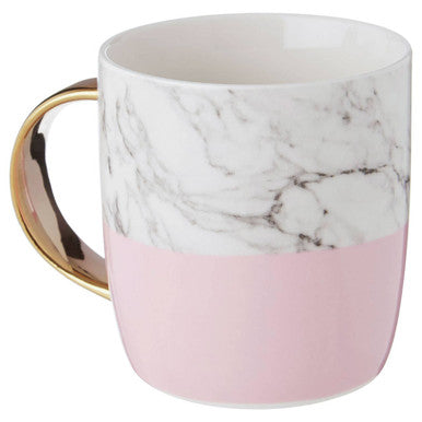 Marble Effect and Pink Monogram Mug R