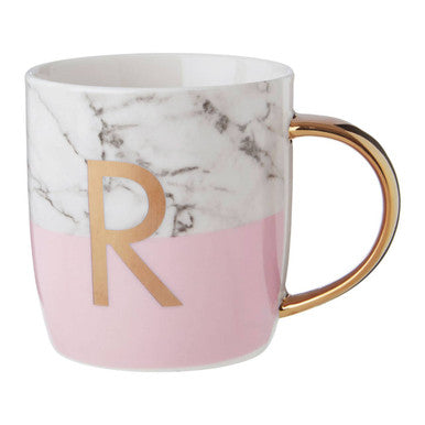 Marble Effect and Pink Monogram Mug R