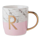 Marble Effect and Pink Monogram Mug R