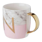 Marble Effect and Pink Monogram Mug N