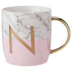 Marble Effect and Pink Monogram Mug N