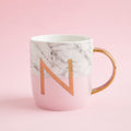 Marble Effect and Pink Monogram Mug N