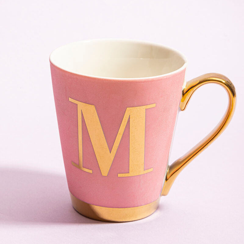 Frosted Pink Monogram Mug M